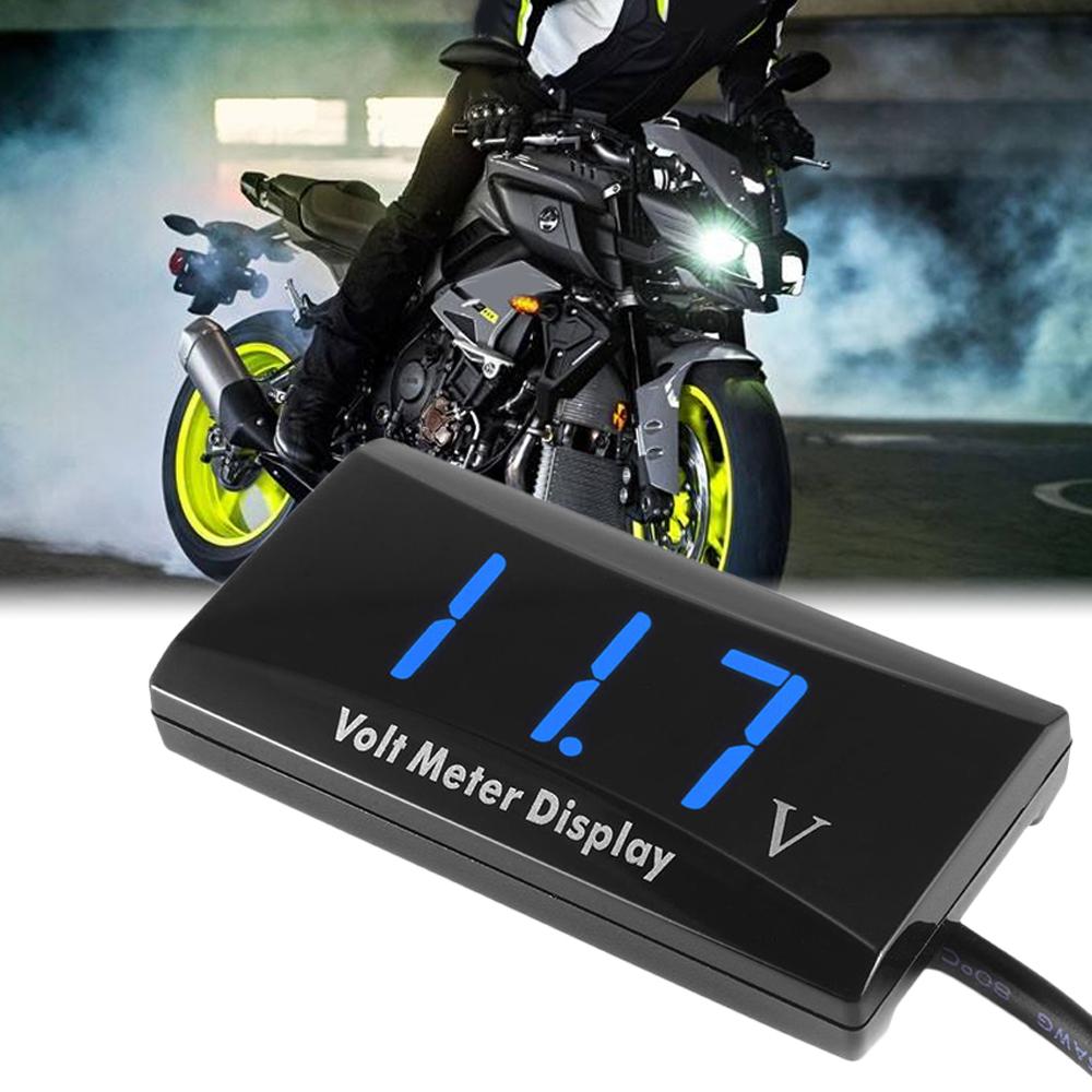 Digital Voltmeter, High LED Display Thin Display for Car Motorcycle Direct Connection for Real-Time Data with Charging Status