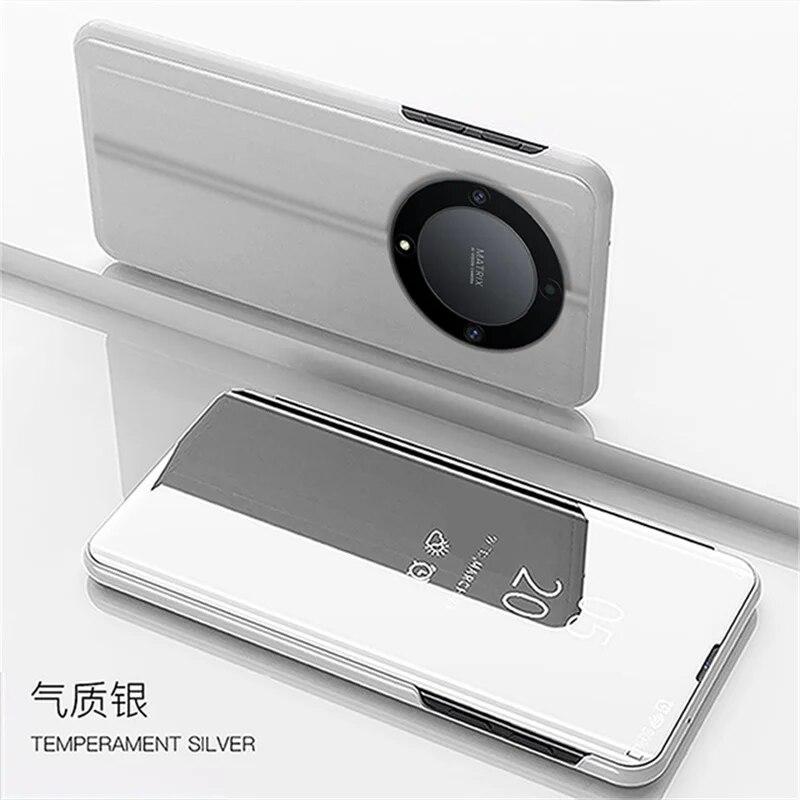 Flip Phone Cases For Honor Magic 5 Lite 5G Case Luxury Clear View Mirror Back Cover for Honor Magic 5 Lite Magic5Lite 2023 6.67"