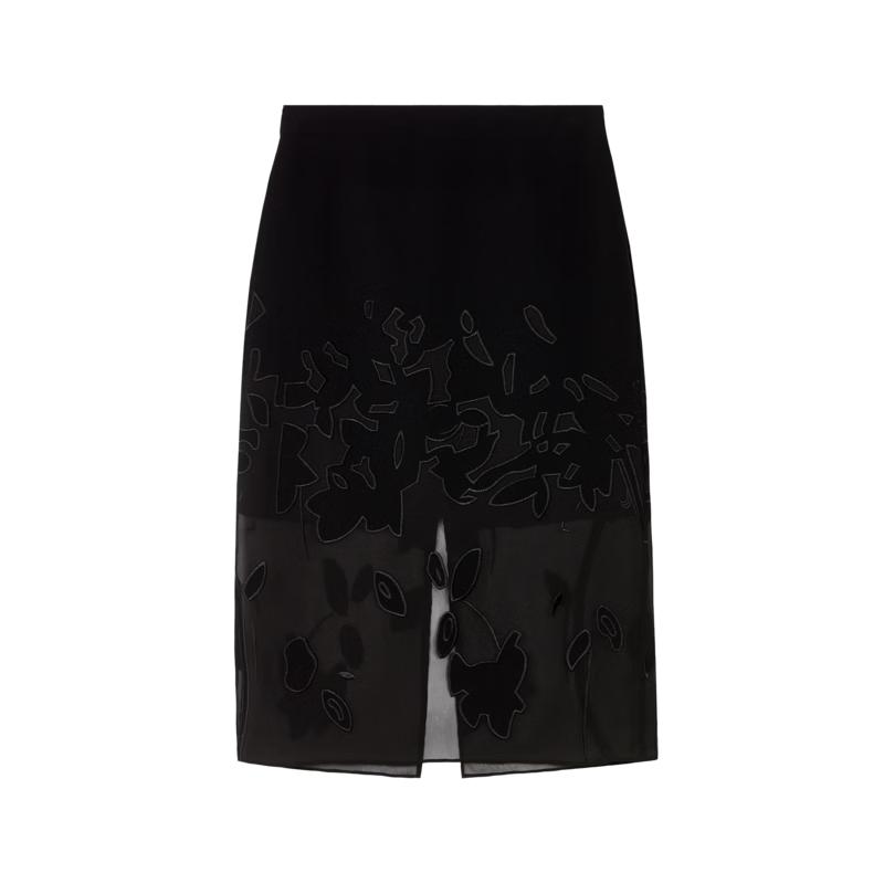 Lancy 3D Embroidered Patchwork H-Line Skirt L