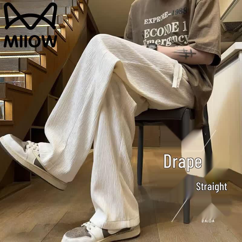

MiiOW Men s Ice Silk Casual Straight Pants 2XL