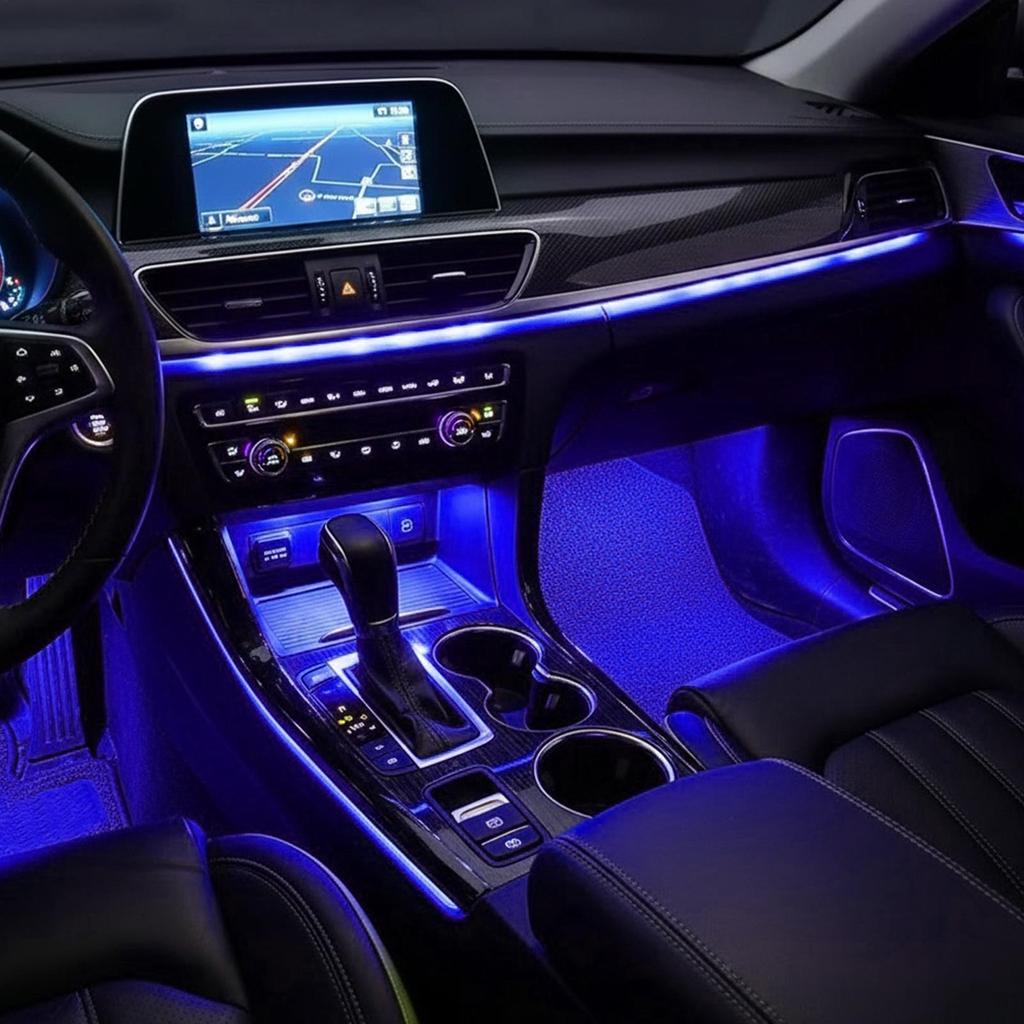 Car Ambient Light Music Rhythm Lamp With USB Port Interior Ambient Lighting For Truck SUV Tractor Trailer