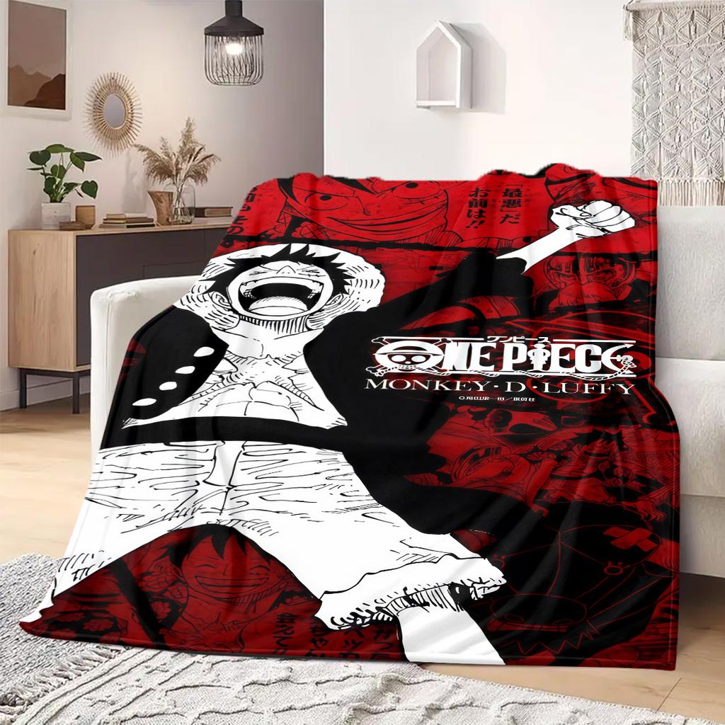 OnePiece Anime Print Blanket Warm Comfortable Flannel Blanket Suitable for Bedrooms, Sofas, Beds, Chairs, Picnics, Travel