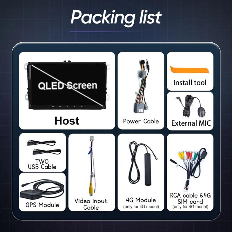 For Volkswagen VW Caddy 2011 2012 2013 2014 2015 2016 2017 2018 Android Car Video Navigation Auto Radio Multimedia Player QLED