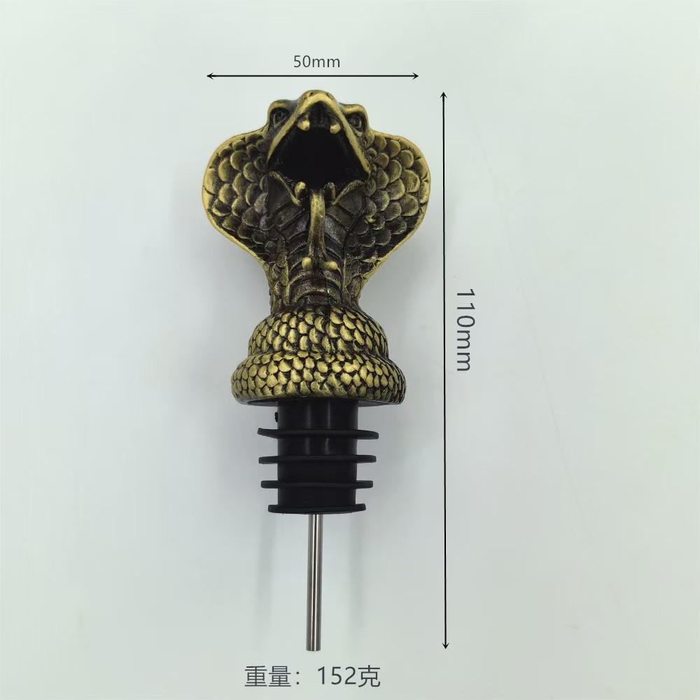 Creative Snake-head Wine Pourer Snake Head Zinc Alloy Stainless Steel Decanter Snake-head Wine Stopper Snake-head Bottle Stopper 7