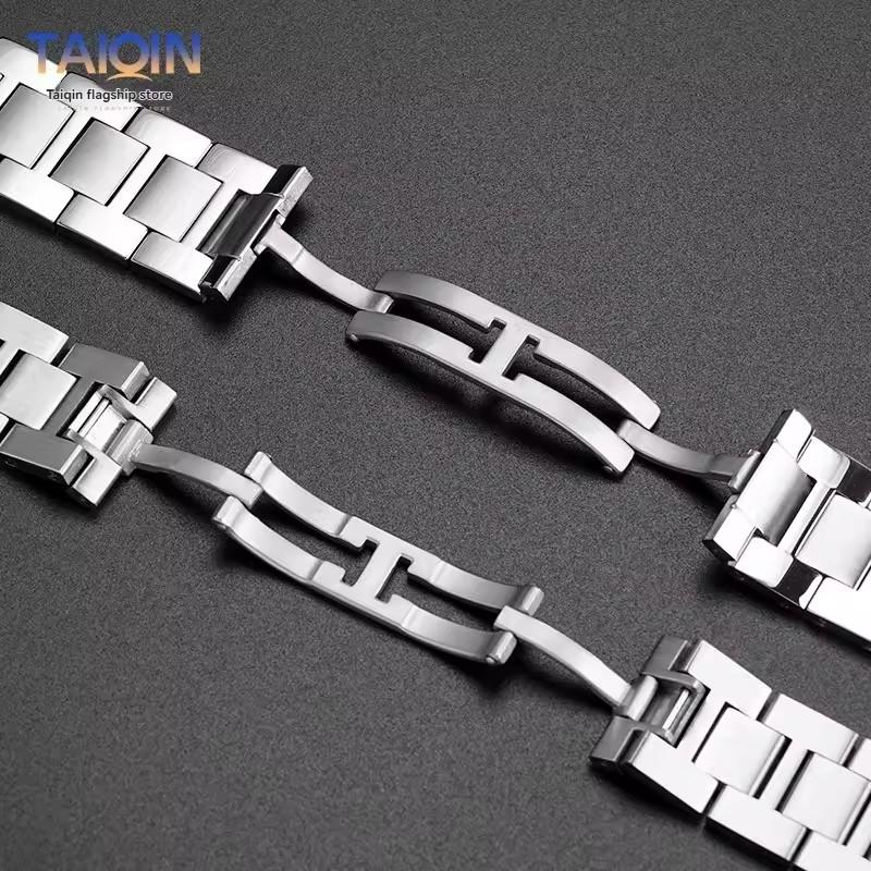 Bracelet de Montre en Acier Inoxydable 16mm 20mm 22mm 23mm pour Cartier Tank Solo Claire Bracelets de Montre en Acier Fin pour Hommes et Femmes