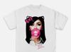 MARIAH TS Pink Kitty BUBBLE GUM GRAPHIC T-SHIRT