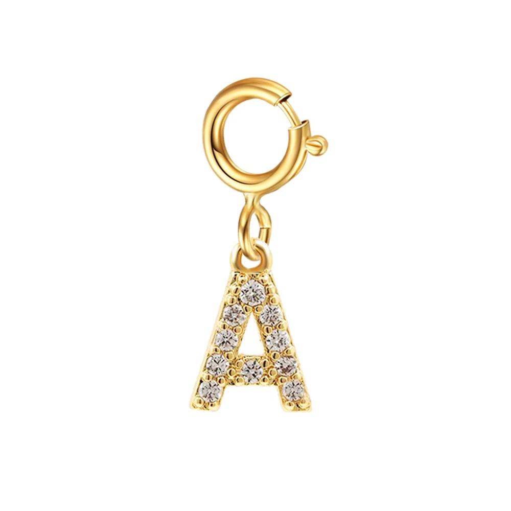 

Alphabet initial Letter pendant Zirconia Letter charms for Zircon making Necklace earring Zircon keychain DIY accessories