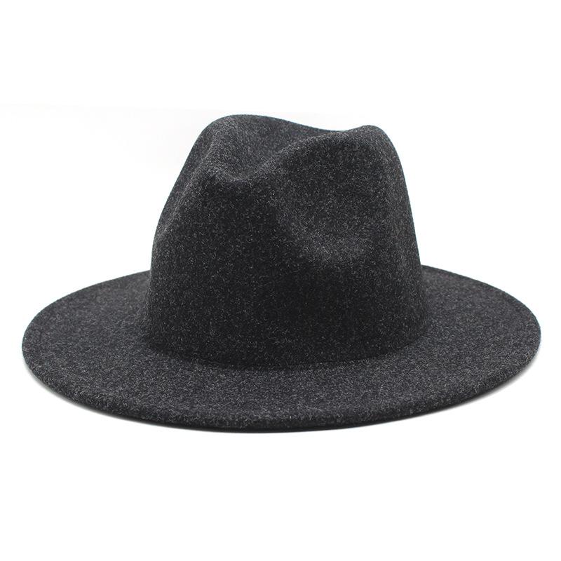 High-Quality Woolen Top Hat Women'S British Retro Rolled-Brimmed Jazz Hat Men'S Casual Felt Hat Top Hat Lmn431
