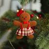 Set of 3 Christmas Gingerbreads Man Shape Cloth Ornaments Reusable Hanging Decorations for Holiday Homes Party