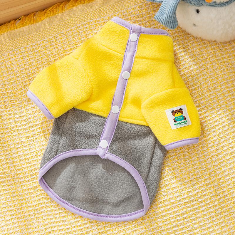 

Pet clothes autumn winter small dog teddy than bear contrasting color two-legged cat warm winter puppy down jacket M (recommended weight 5-4kg)