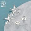 Smooth Starfish Earrings 925 Sterling Silver Stud Earrings Lady Wedding Party Jewelry Valentine's Day Gift Pretty Accessories