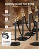VEVOR Stanchion Post, 8 Pcs Crowd Control Barrier Set with 6 Black Velvet Ropes