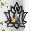 Wooden Lotus Hollow Crystal Storage Shelf - Home Wall Ornament Decoration