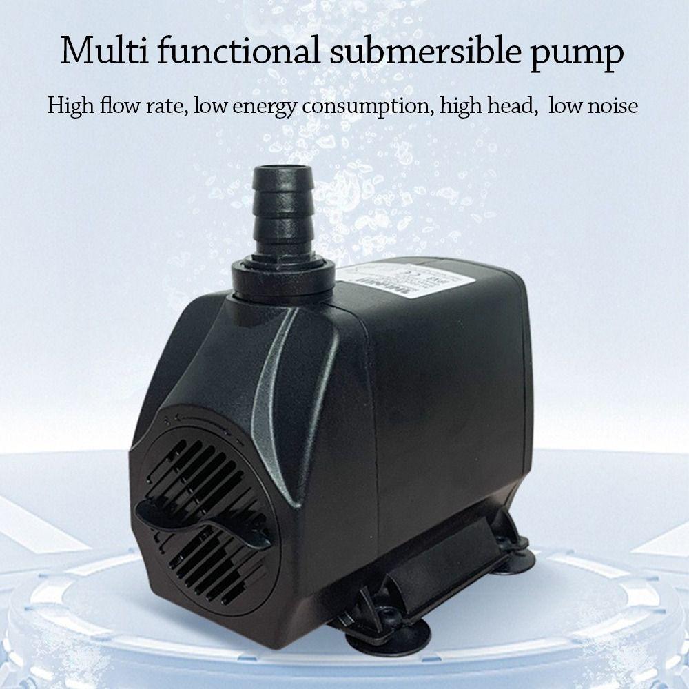 Black Submersible Water Pump Submersible Ultra-Quiet Fountain Pump Adjustable with Suction Cup Fish Tank Filter Pump