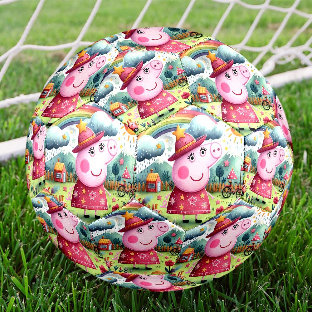 Peppa Pig Print Size 5 Soccer Ball, Standard Match Football for Sports Game and Team Practice, Ideal Gift for Soccer Fans