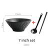 white black Stone Patterned Ceramic Bowl Pasta Bowl Thick Soup Bowl Salad Bowls Dessert Bowls Restaurant Specialty Tableware