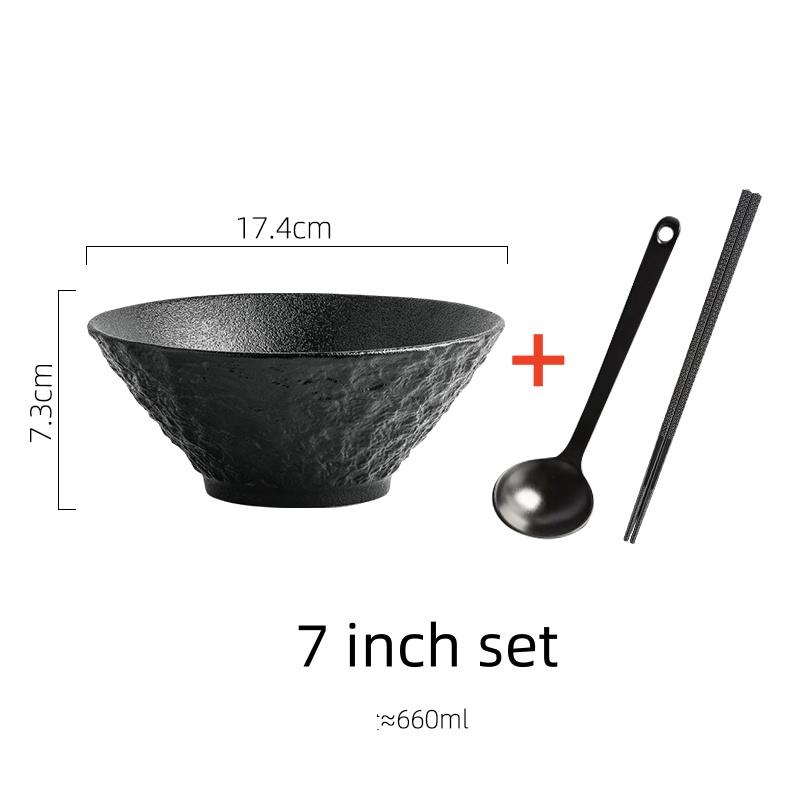 white black Stone Patterned Ceramic Bowl Pasta Bowl Thick Soup Bowl Salad Bowls Dessert Bowls Restaurant Specialty Tableware