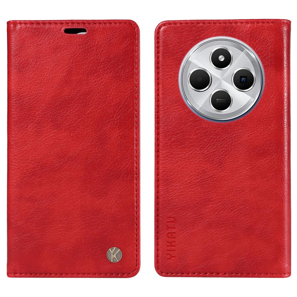YIKATU YK-006 For Xiaomi Poco C75 4G/Redmi 14R 5G/14C 4G Case Wallet Litchi Grain Leather Phone Cover Magnetic Auto-Absorbed