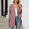 Fashionable Women Casual Long Sleeve Loose Button Cardigan Jacket Solid Color