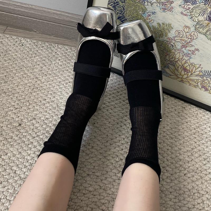 Lolita Socks Solid Y2K Knee-Socks Middle Breathable Sexy Woman Stockings Long Socks Woman Long Loose Spring Socks