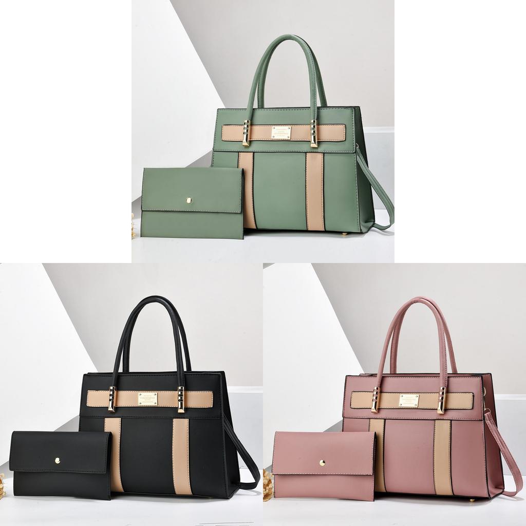Pu Large Capacity Mother And Daughter Tote Bag For Daily Commuting With Zipper Closure
