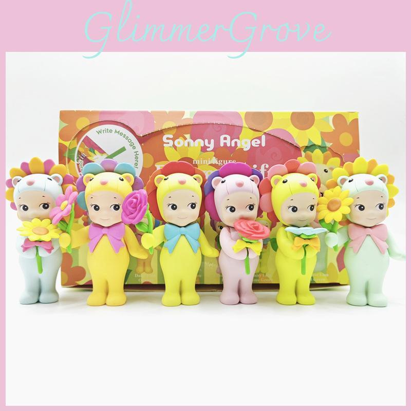 Adorable Angel Figurine Flower Series Sunflower And Rose Collectible Toy Model