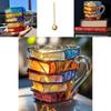Painted Book Mug Hand Painted Resin Coffee Cup Artistic Decorative Mug For Home Office