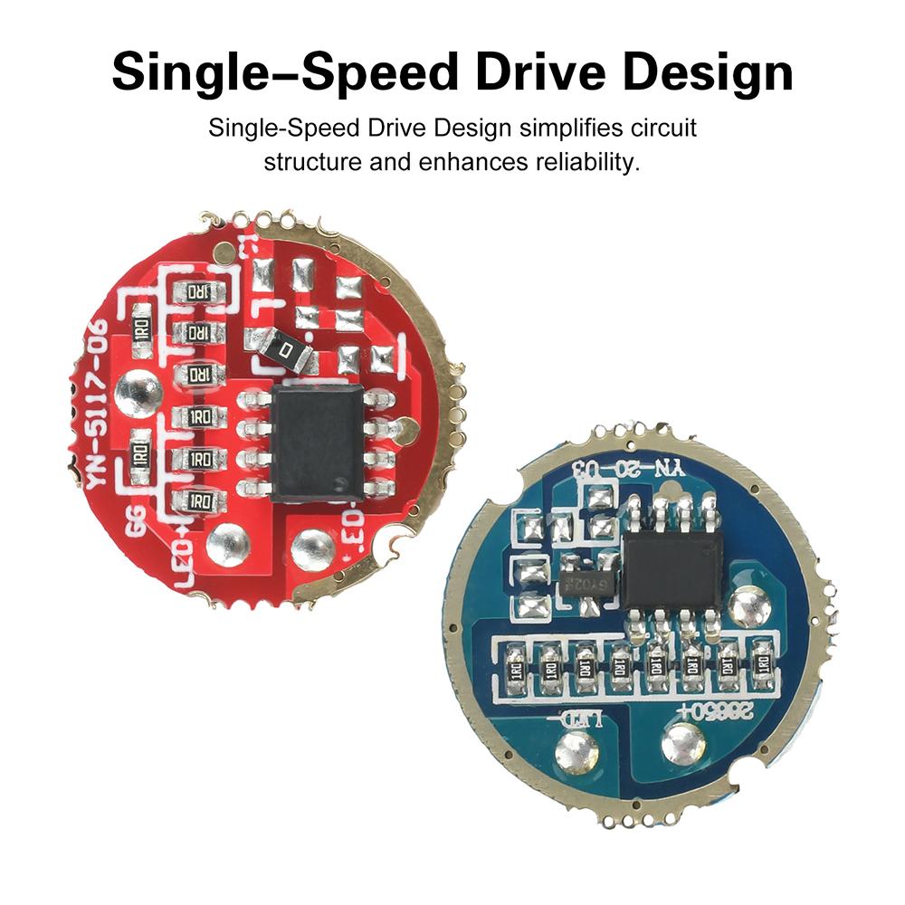 DC 3.7-4.2V 6-15W lamp beads flashlight gear driver controllor 1-speed flashlight driver board DIY flashlight accessory 17/20mm