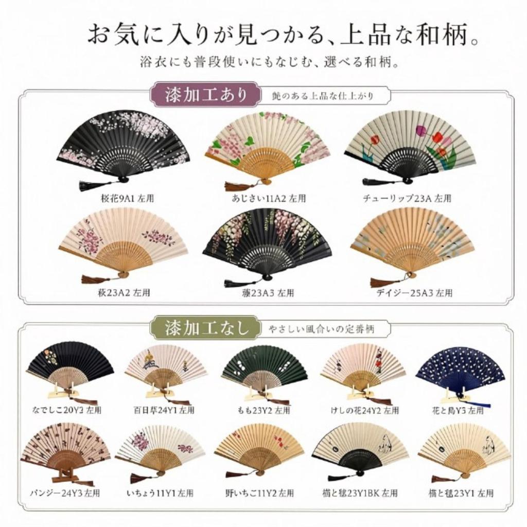 Silk Fan from a Kimono with Lace Fan Gift Flower 24Y2 [Acacia Style] Left-handed Fan, High-quality Shop, Ladies' Fan, Case, Boxed, (Poppy Left-handed)