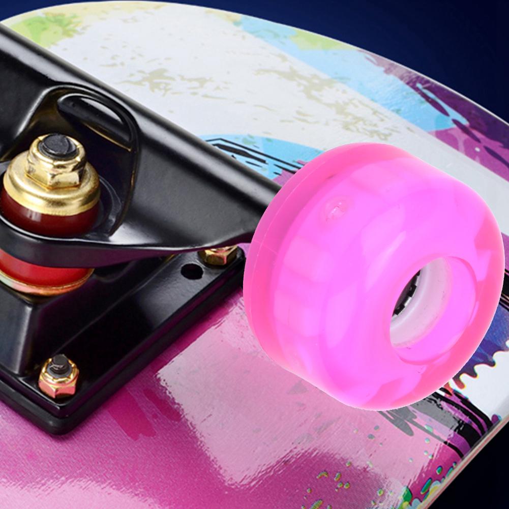 4PCS MS2409 PU Pink 54x36mm Skateboard Double Rocker Flashing Wheel Downspeed Sliding Wheels