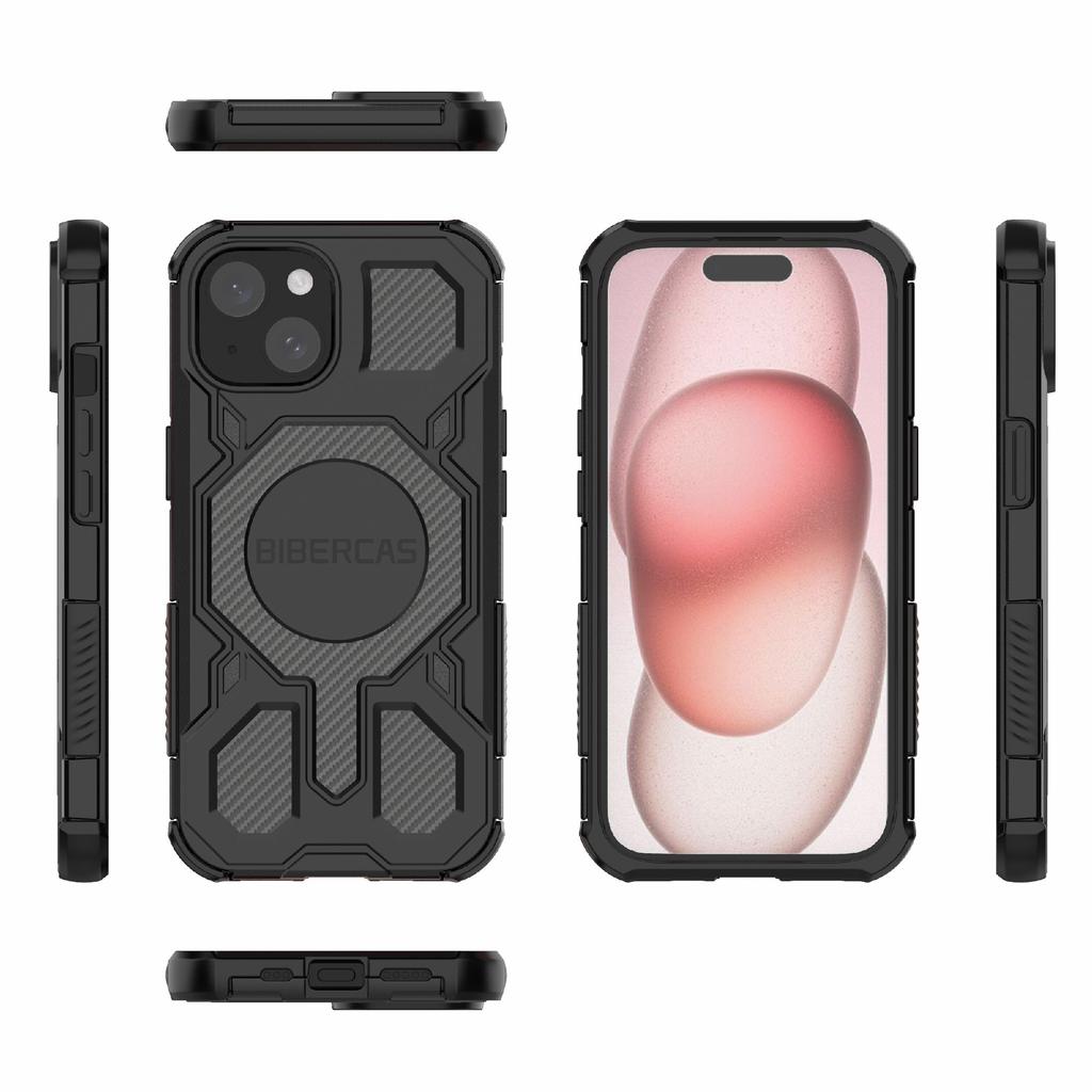 BIBERCAS J-16 Series For iPhone 15 Case Compatible with MagSafe Anti Drop TPU+PC Phone Cover
