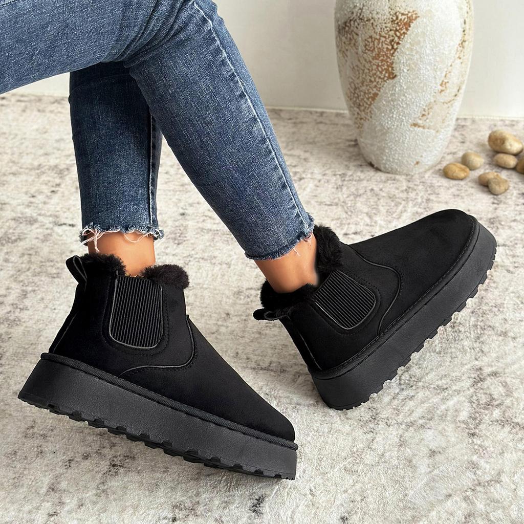 New Winter Women Snow Boots Plush Warm Non Slip Waterproof Ladies Flats Sneakers Casual Slip on Female Ankle Boots Zapatos Mujer