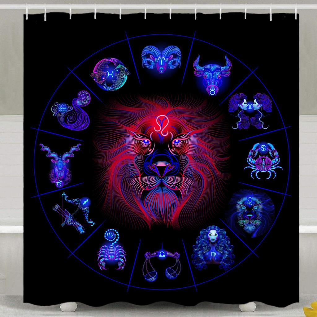 Aquarius Shower Curtain Bath Curtain Modern Waterproof Fabric Bathroom Curtains Accessories Constellation Theme Bathroom Decor