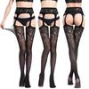Women's Sexy Fishnet Lingerie: One-Piece Hollow Out Garter Jacquard Leggings Stockings 6057
