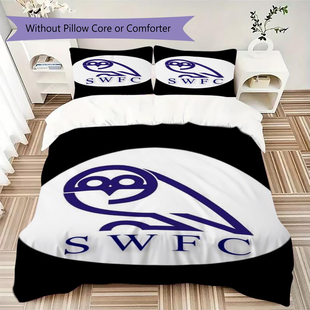 Sheffield Wednesday Pattern Bedding Uilt Set Uilt Cover Pillowcase Home Decoration Birthday Gift (1 * Duvet Cover + 2 * Pillowcase Without Core)