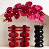Double Happiness Phalaenopsis Wedding Vase: Red Flower Arrangement for Living Room or Bedroom Decor, Chinese Style