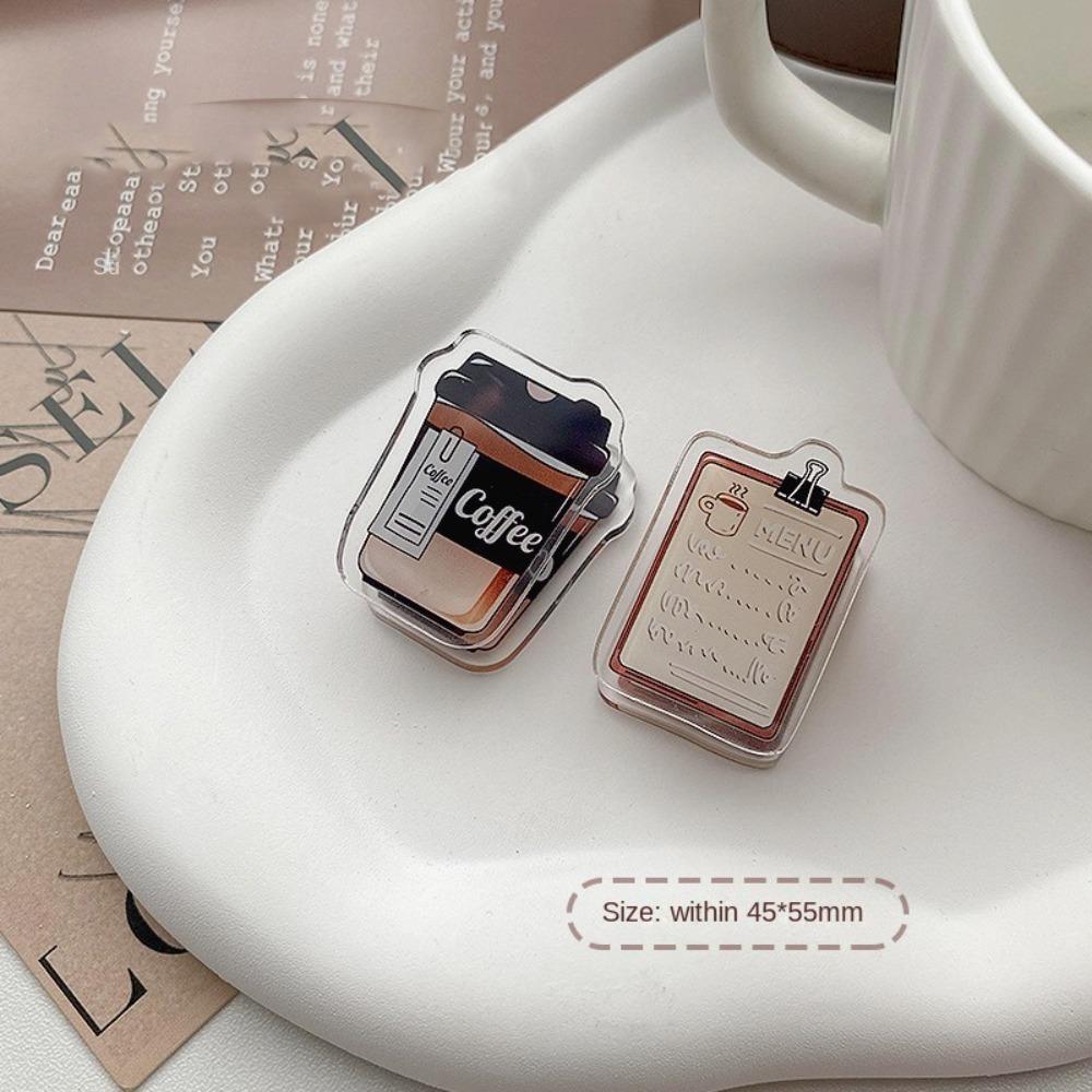 Coffee Cup Kawaii Coffee Acrylic Clips Stationery Coffee Paper Clip Journal