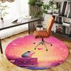 1PC Frog Heart Fantasy Round Chair mat Area Rug - Non-Slip, Floor Mat for Office, Bedroom, home decor Christmas Gift c0528054