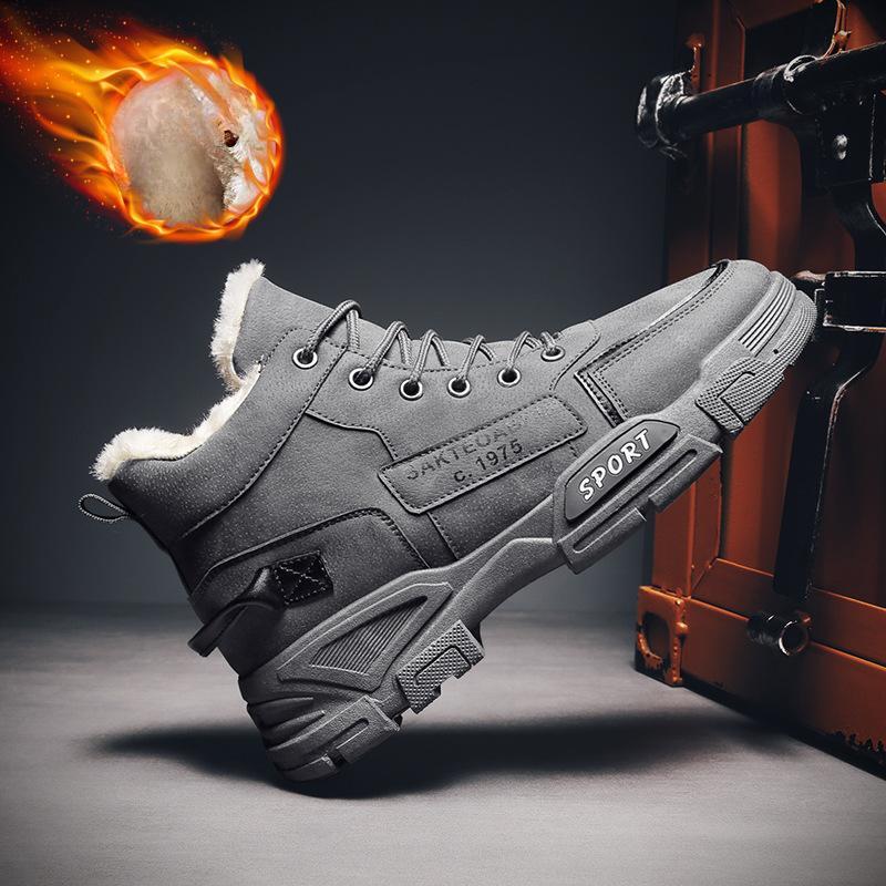 Men Boots Men's Winter Shoes Fashion Snow Boots Shoes Plus Size Winter Sneakers Ankle Men Shoes Winter Boots Black Blue Footwear