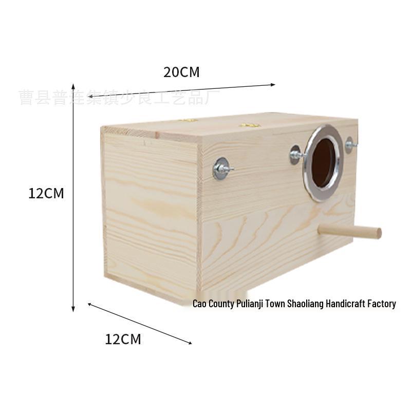 Klatka dla ptaków z drewna sosnowego w różnych rozmiarach: Drewniany budka dla papugi z otwieranym dachem