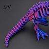 Integrated Joint Dinosaur Figure 3D Printed Figure Movable Joints Smooth Opening Decoration Desktop Ornament Gradient Metallic Texture Mini