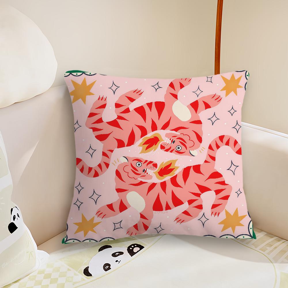 Fashion Leopard symmetry cushion cover Pillow Case Plush Fabric Soft Double Sided Print Sofa Cushion Cover Throw Pillow Covers