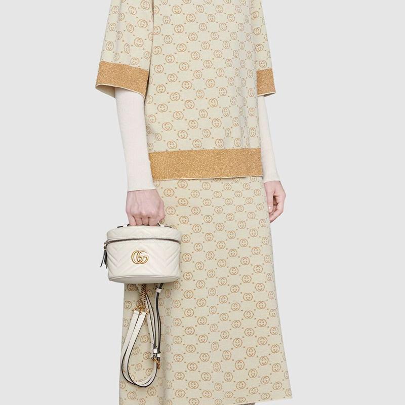 Gucci GG Marmont Quilted Leather Mini Backpack Women Backpack White 598594-DTDCT-9022