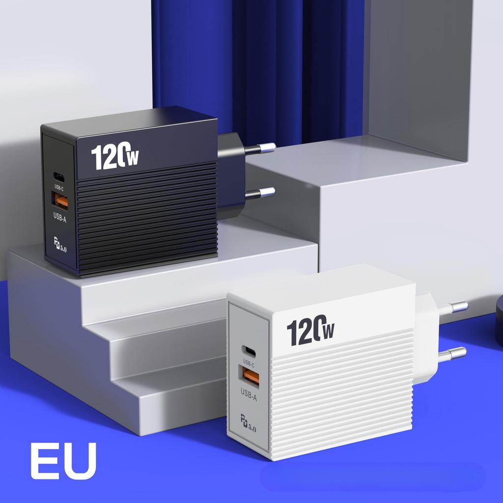 120W Multi-Port Fast Charger with PD - EU/US/UK Standard