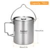 Aomiun 750ml Stainless Steel Pot Portable Water Mug Cup with Lid and Foldable Handle Outdoor