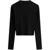 Calvin Klein Minimalist Embroidered Slim Fit Polo Neck Long Sleeve T-Shirt Women Tops Space-Black J224946