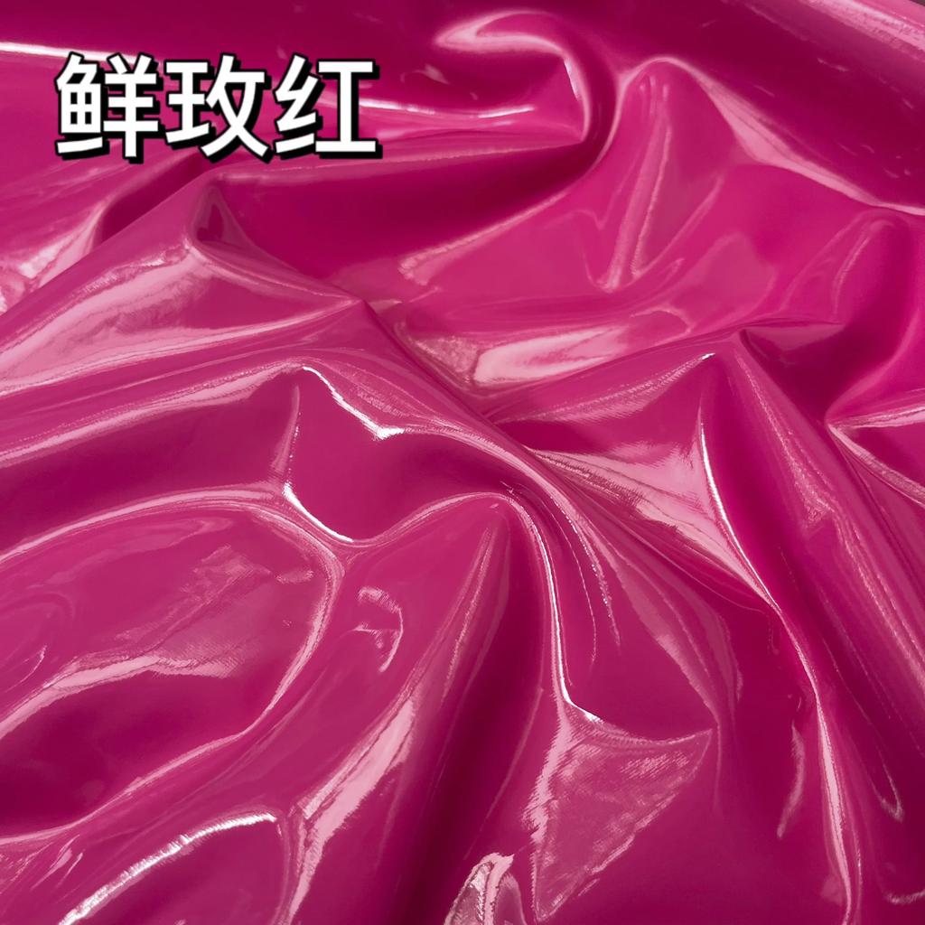 100x145cm Stretch Shiny Glossy Leather Fabric 100*145cm Solid Elastic Mirror Fabric For Clothes Dress Stage Costume DIY Sewing