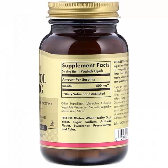 Solgar - Inositol, 500 mg, 100 Veggie Caps
