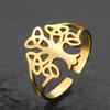 LIKGREAT Celtic Tree of Life Open Ring for Women Girl Stainless Steel Adjustable Rings Irish Lucky Jewelry Anniversary Gift 2025