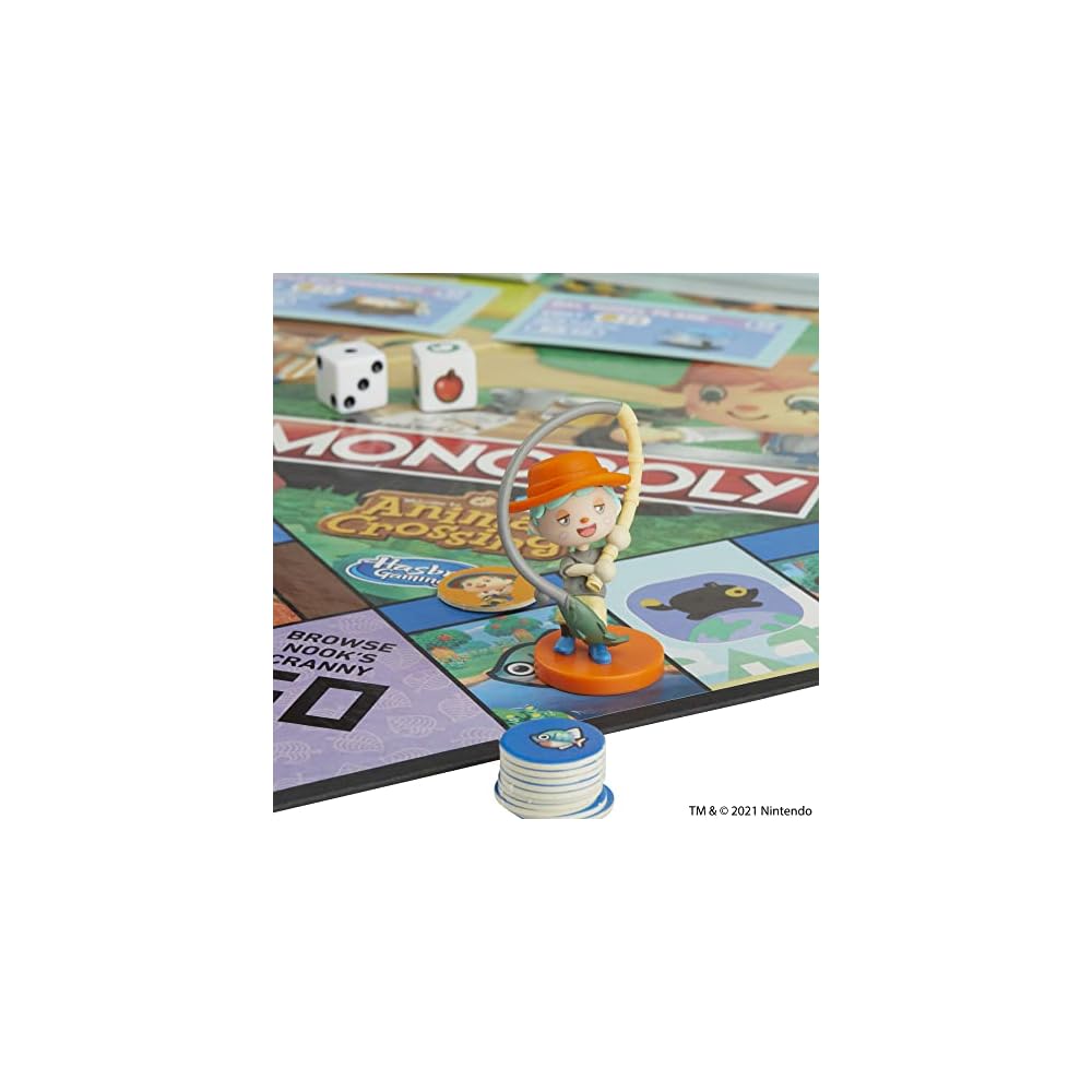 Hasbro Monopoly Animal Crossing Kids Board Game Family-Friendly for Ages 8+ 2-4 Players